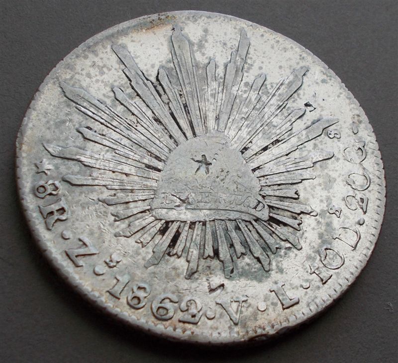 1862/1-Zs-8-Reales,-Chopmarked